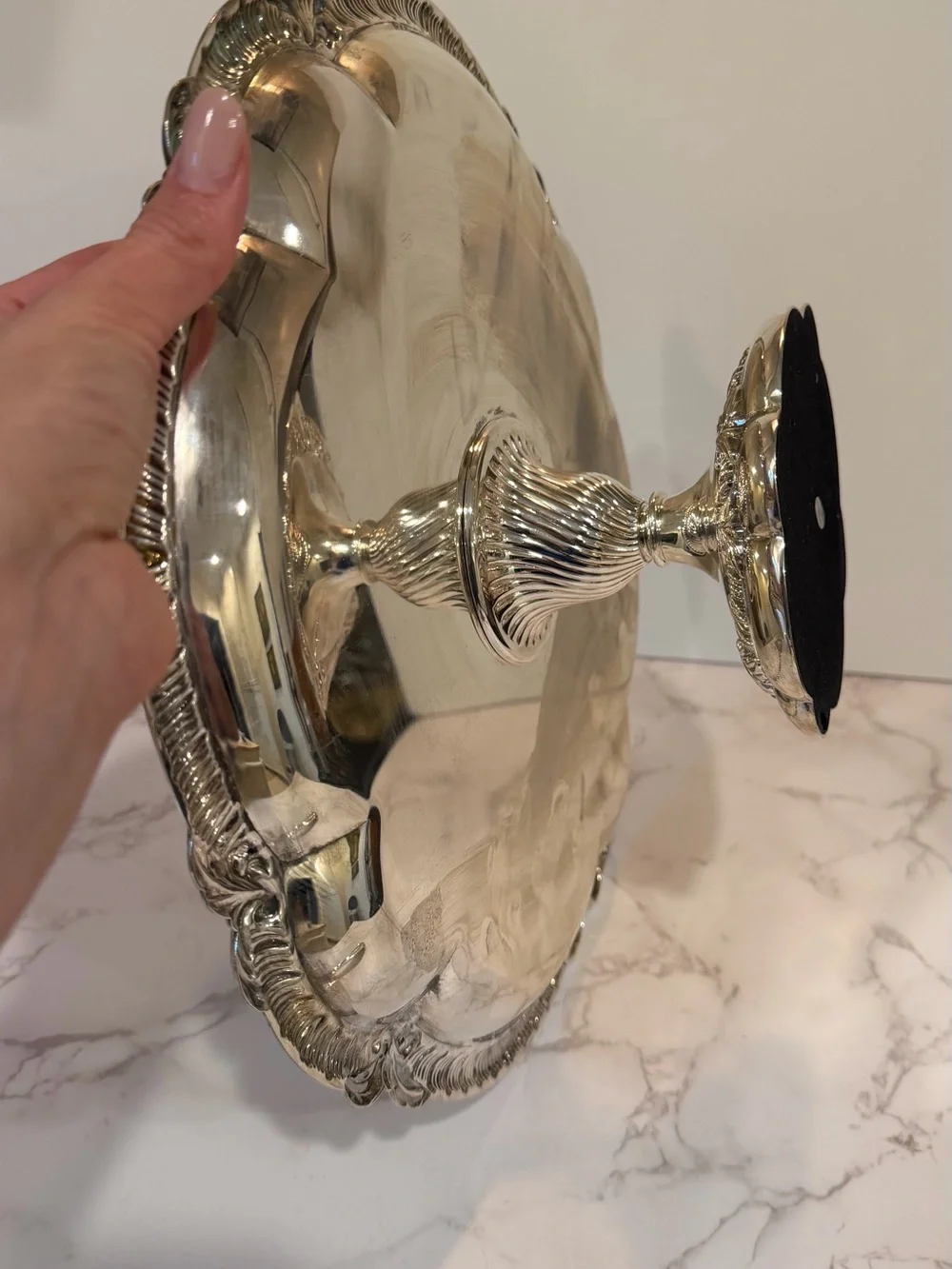 Vintage Silver Plated Pedestal Cake Stand w/ Server by Royal Gallery of Silver